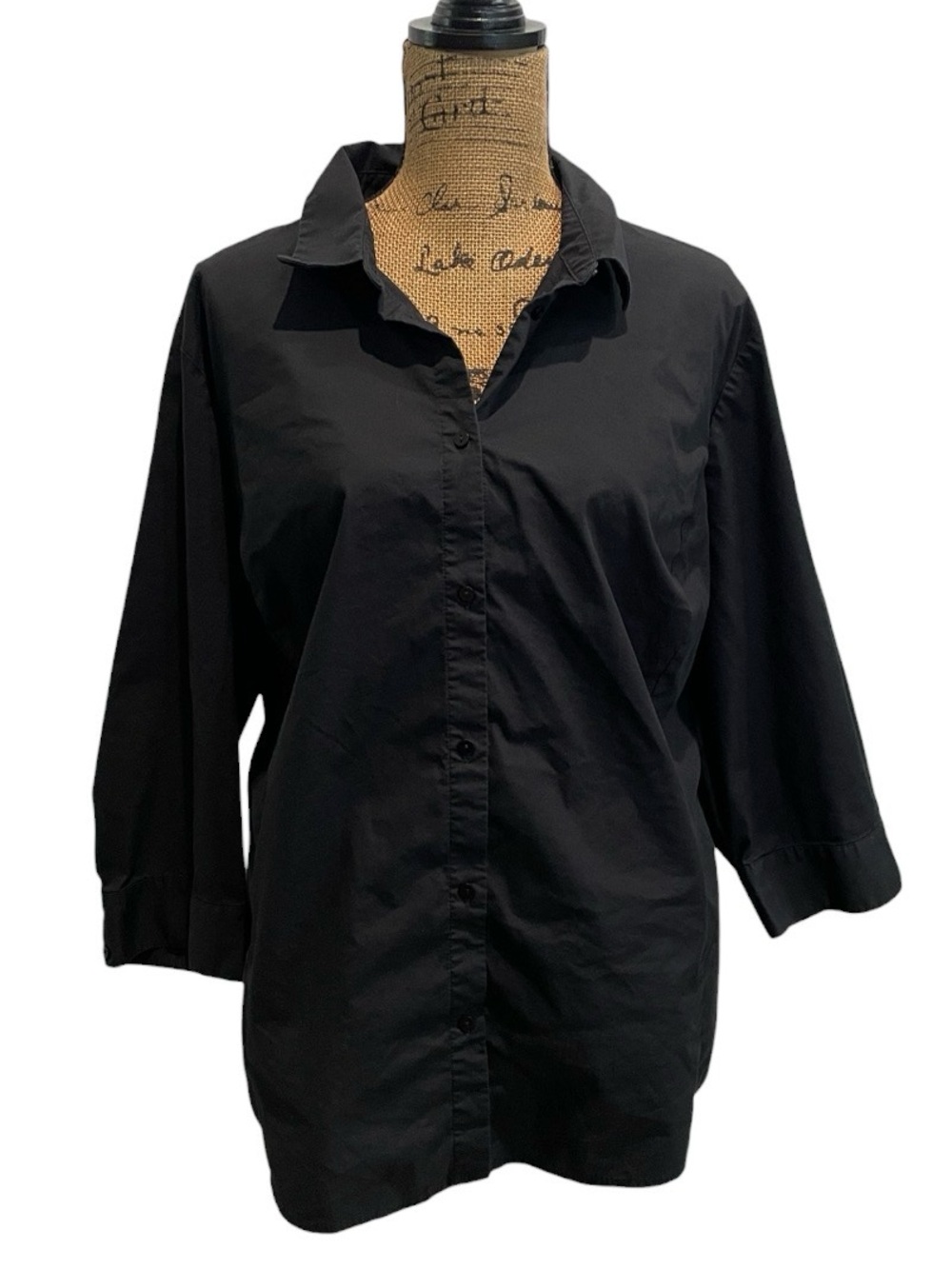Women’s Classic Black Button Down Shirt
